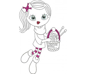 Stickserie - Knitting Girl 6